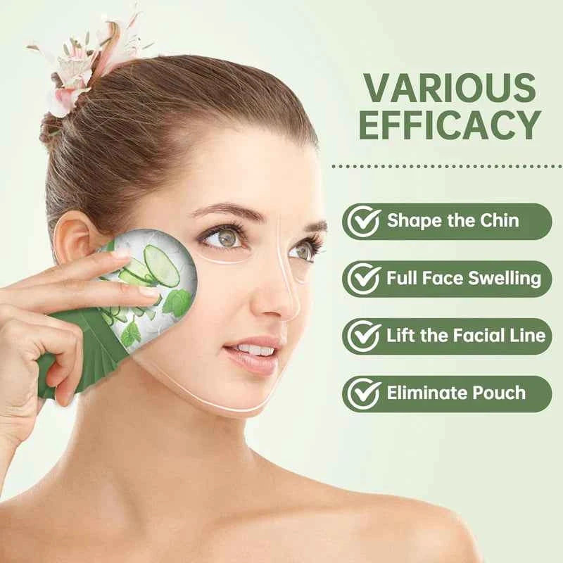 Rouleau de Glace Visage Silicone – Massage Froid Anti-Poches & Anti-Rides