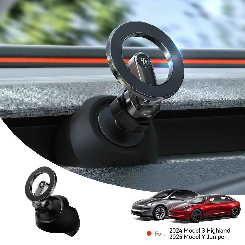 Support Téléphone Magnétique Voiture – Rotation 360° Compatible Tesla Model 3/Y