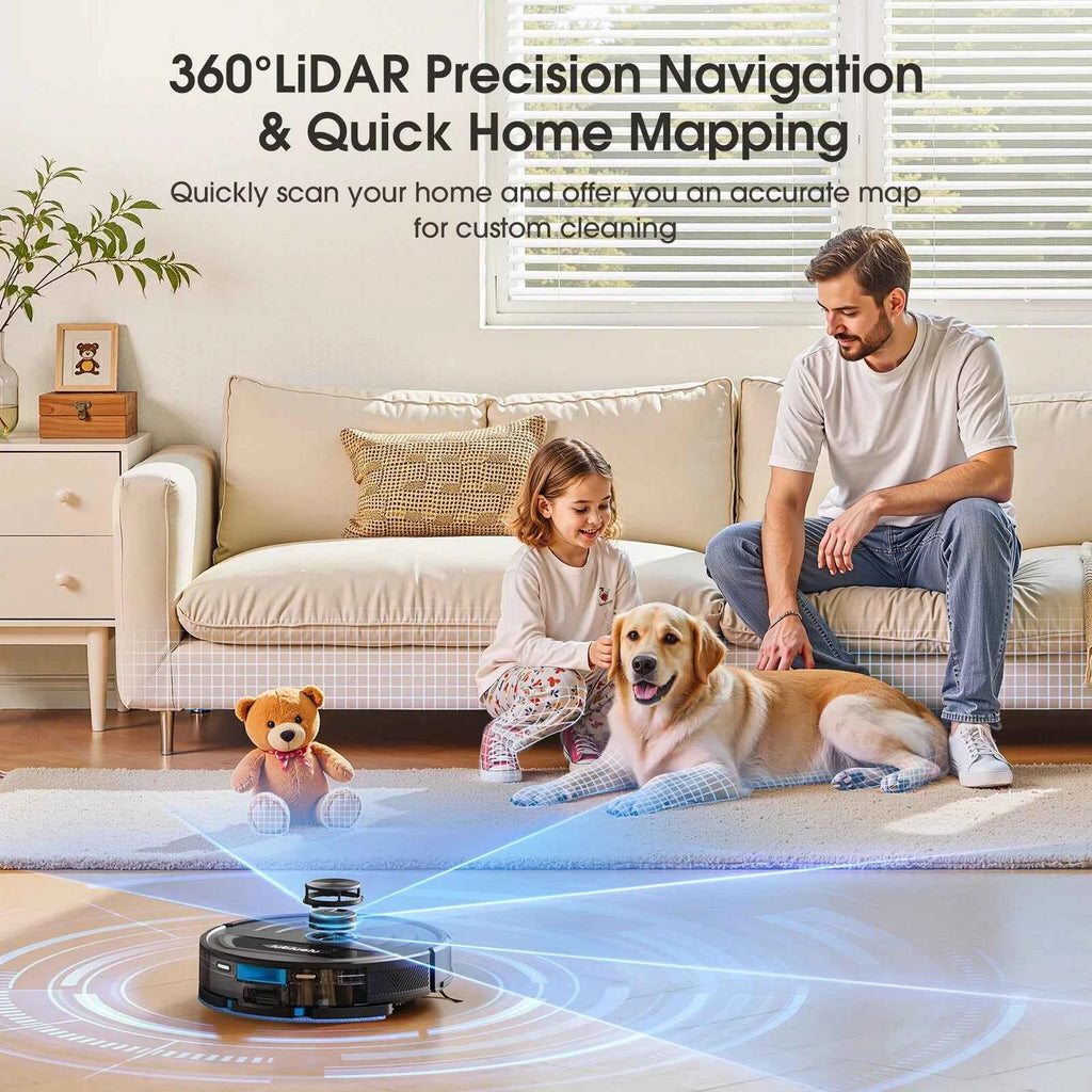 Robot Aspirateur Laveur Lubluelu L20Max – 6000Pa LiDAR Aspiration & Lavage 3-en-1
