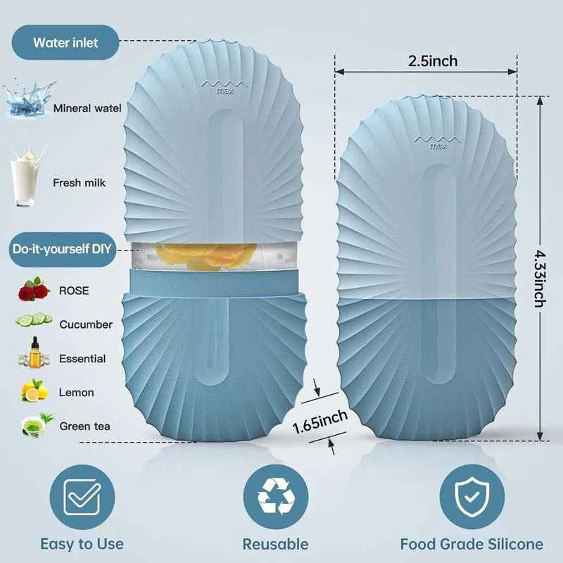 Rouleau de Glace Visage Silicone – Massage Froid Anti-Poches & Anti-Rides