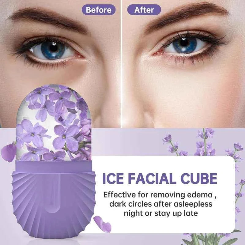 Rouleau de Glace Visage Silicone – Massage Froid Anti-Poches & Anti-Rides