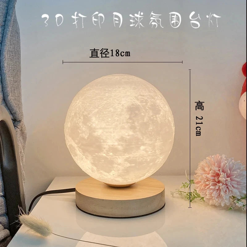 Lampe Lune 3D — Veilleuse Design Tactile