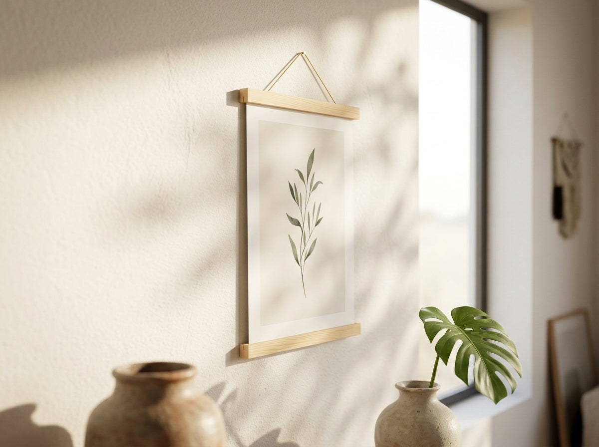 Magnetic wooden poster hanger — Lifestyle - Home | Generated by Modelize